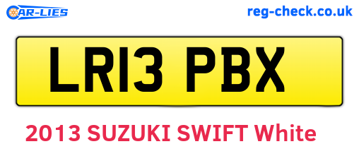 LR13PBX are the vehicle registration plates.