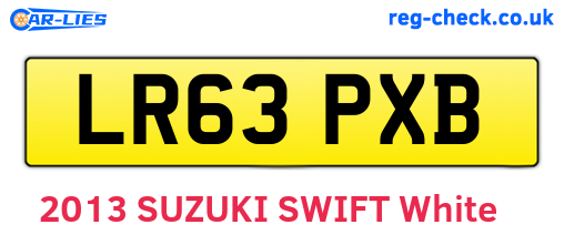 LR63PXB are the vehicle registration plates.