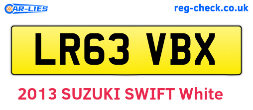 LR63VBX are the vehicle registration plates.