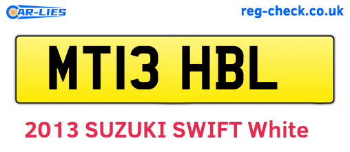 MT13HBL are the vehicle registration plates.