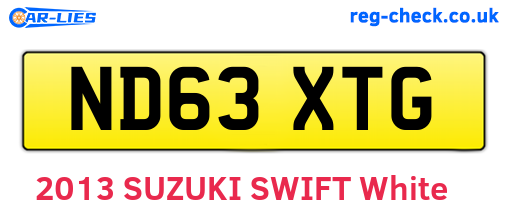 ND63XTG are the vehicle registration plates.