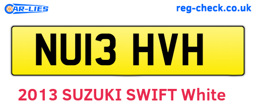NU13HVH are the vehicle registration plates.