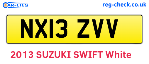NX13ZVV are the vehicle registration plates.