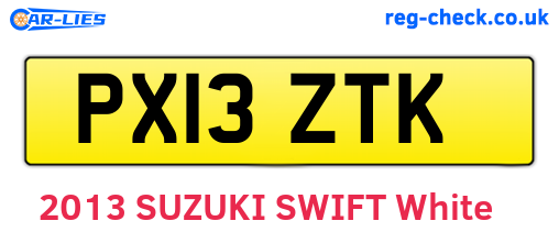PX13ZTK are the vehicle registration plates.