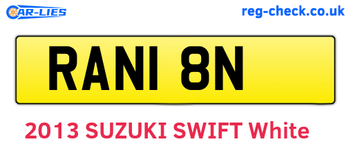 RAN18N are the vehicle registration plates.