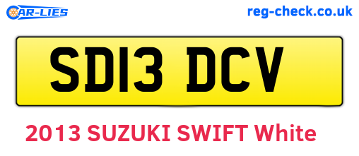 SD13DCV are the vehicle registration plates.