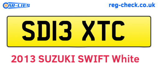 SD13XTC are the vehicle registration plates.