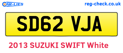 SD62VJA are the vehicle registration plates.