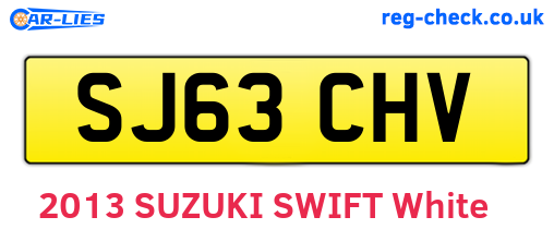 SJ63CHV are the vehicle registration plates.