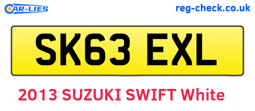 SK63EXL are the vehicle registration plates.