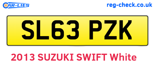 SL63PZK are the vehicle registration plates.