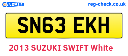 SN63EKH are the vehicle registration plates.