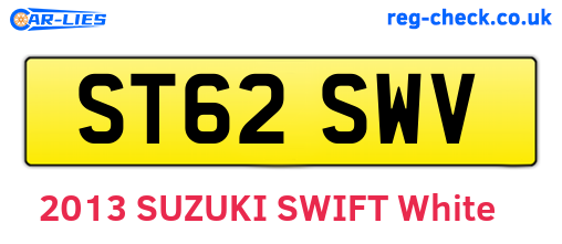 ST62SWV are the vehicle registration plates.