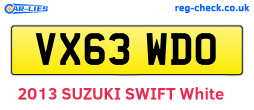VX63WDO are the vehicle registration plates.