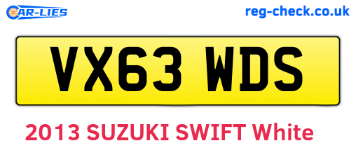 VX63WDS are the vehicle registration plates.