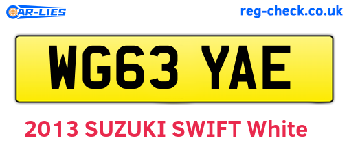 WG63YAE are the vehicle registration plates.