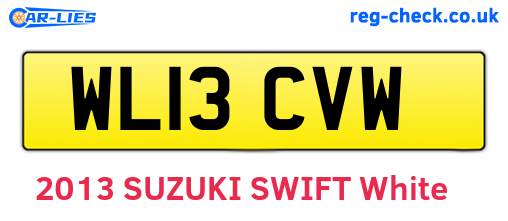 WL13CVW are the vehicle registration plates.
