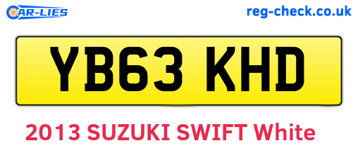 YB63KHD are the vehicle registration plates.