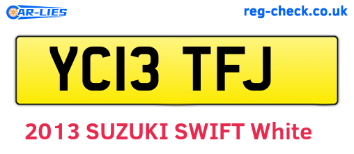 YC13TFJ are the vehicle registration plates.