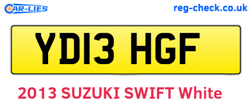 YD13HGF are the vehicle registration plates.
