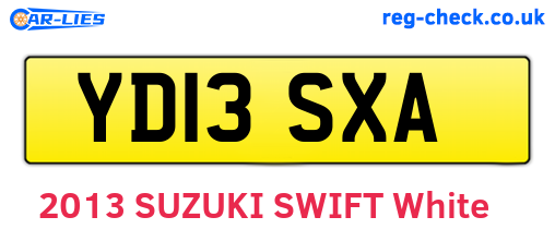 YD13SXA are the vehicle registration plates.