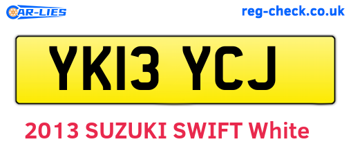 YK13YCJ are the vehicle registration plates.