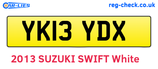 YK13YDX are the vehicle registration plates.