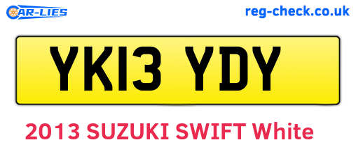YK13YDY are the vehicle registration plates.