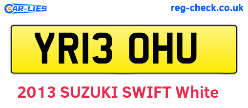 YR13OHU are the vehicle registration plates.