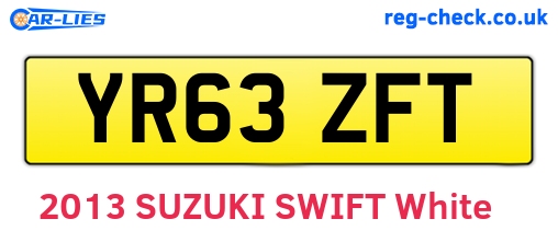 YR63ZFT are the vehicle registration plates.