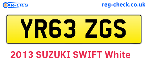 YR63ZGS are the vehicle registration plates.