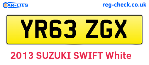 YR63ZGX are the vehicle registration plates.