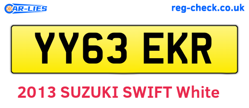 YY63EKR are the vehicle registration plates.