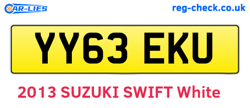 YY63EKU are the vehicle registration plates.