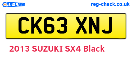 CK63XNJ are the vehicle registration plates.