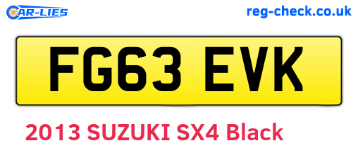 FG63EVK are the vehicle registration plates.