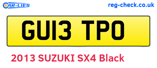 GU13TPO are the vehicle registration plates.