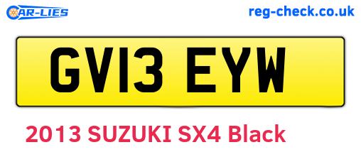 GV13EYW are the vehicle registration plates.