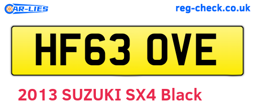 HF63OVE are the vehicle registration plates.