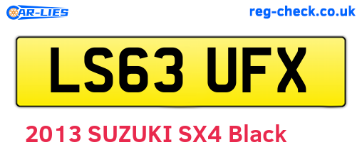 LS63UFX are the vehicle registration plates.