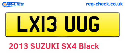 LX13UUG are the vehicle registration plates.