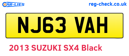 NJ63VAH are the vehicle registration plates.