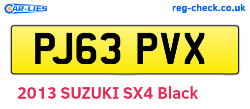 PJ63PVX are the vehicle registration plates.