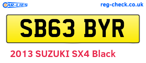 SB63BYR are the vehicle registration plates.