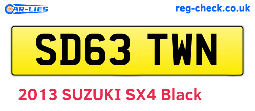 SD63TWN are the vehicle registration plates.