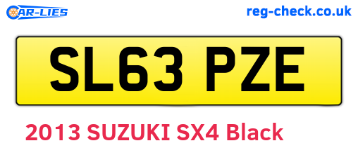 SL63PZE are the vehicle registration plates.