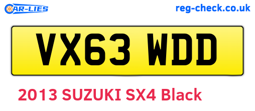 VX63WDD are the vehicle registration plates.
