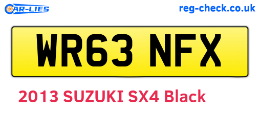 WR63NFX are the vehicle registration plates.