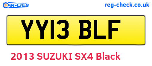 YY13BLF are the vehicle registration plates.