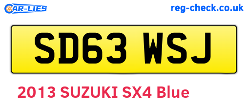 SD63WSJ are the vehicle registration plates.